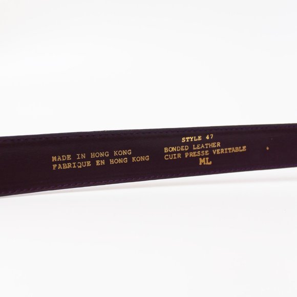 80's Vintage Genuine Leather Purple Waist Belt 34" - Picture 2 of 3